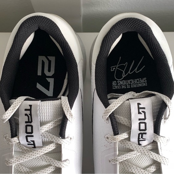 Nike Mens Force Zoom Trout 7 Pro White Gold 13 Baseball Metal Cleats CQ7224-106 - Picture 8 of 15